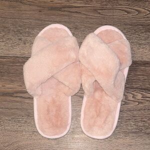 Cozy Pink Fuzzy Slippers size 7.5/8
